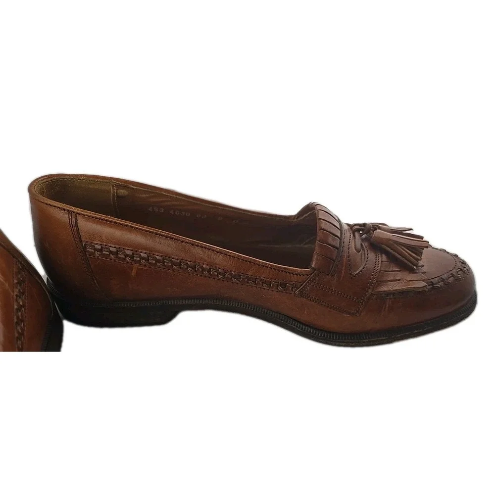 Cable & Co Tassel Brown Loafers Men's SZ 9 Made in Italy‎ Leather Fringe Preppy
